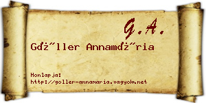 Göller Annamária névjegykártya